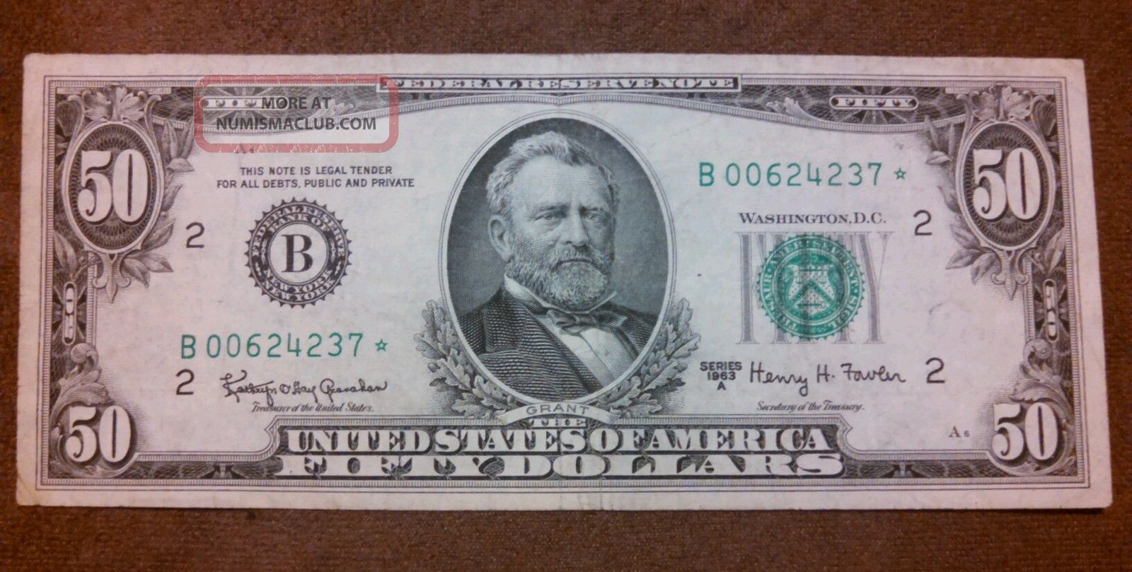 Rare 1963a Star Note 50 Dollar Bill Old Paper Money Us Currency Low 