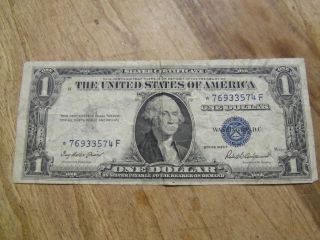 1935 - F Silver Certificate,  Star Note One Dollar photo
