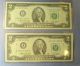 Two Dollar Bills In Sequence Uncirculated 1976 Total Of 2 Small Size Notes photo 1