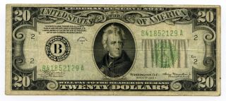 1934 A U.  S.  $20 Dollar Green Seal Federal Reserve Note 36789 photo