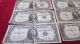 1935 - Silver Certificates (10) 3 Are Cut Off Center - Circulated - Bends Small Size Notes photo 1