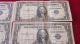 1935 - Silver Certificates (10) 3 Are Cut Off Center - Circulated - Bends Small Size Notes photo 6