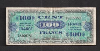France 100 Francs 1944 Allied Military Currency 9781 photo