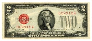 1928 G U.  S.  $2 Dollar Red Seal Note 38261 photo