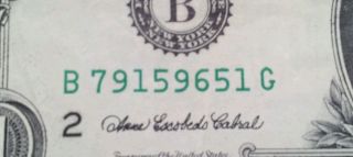 2006 $1 Printing Error Note Currency Stuck Digit 