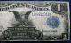 1899 $1 Black Eagle Silver Certificate Large Size Series Rare Currency Note Large Size Notes photo 4