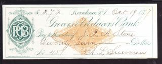 1877 - Grocers & Producers Bank - (green) - Providence,  R.  I.  C/w Revenue photo