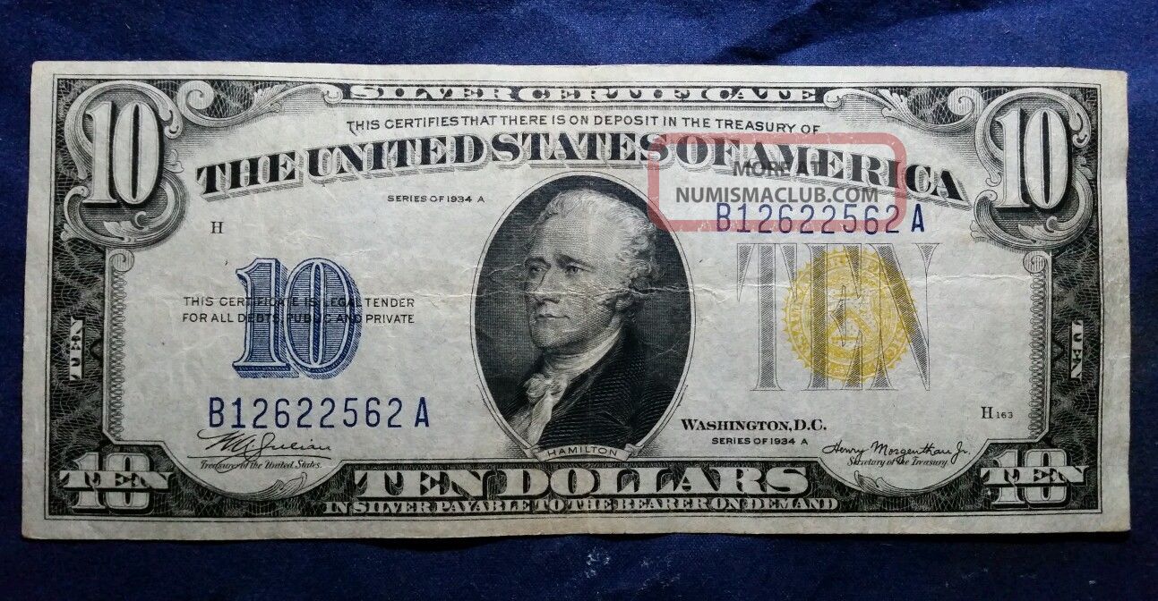 1934 $1 North Africa Wwii Emergency Silver Certificate Yellow Seal