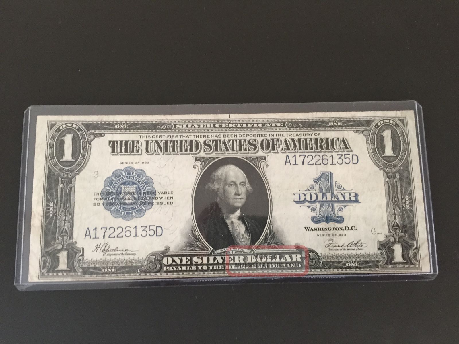 1923 Large Size $1 Dollar Bill Silver Certificate Very Large Size Notes photo