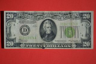 One 1934 $20.  00 Green Seal Note photo