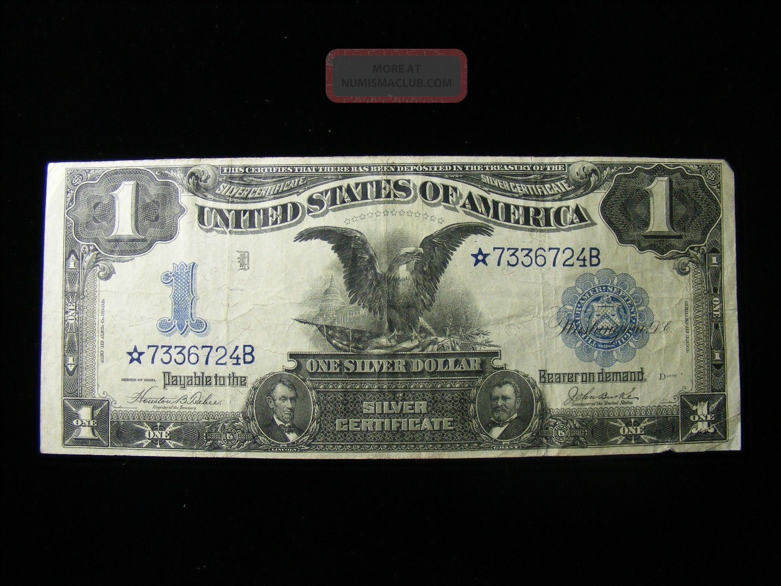 Star Note Large Size 1899 $1 Black Eagle One Dollar Silver Certificate Large Size Notes photo