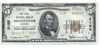 $10 First National Bank Of Birmingham,  Alabama; Charter 3185 photo