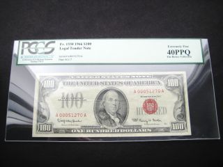 $100 1966 United States Note Choice Pcgs 40 Ppq Low Ooo5127o photo