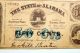 One State Of Alabama 50 Cent Montgomery Civil War Treasury Note - - Fine Paper Money: US photo 1