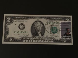 Series 1976 $2 Bill First Day Issue Post Marked April 13 1976 In Lansing,  Mi Unc photo