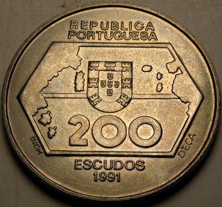 Portugal 200 Escudos 1991 - Copper/nickel - Westward Navigation - Xf,  - 2797 photo