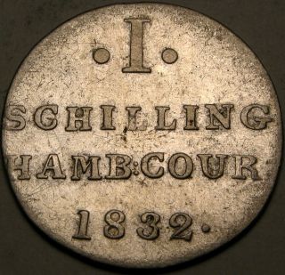 Hamburg (german City) 1 Schilling 1832 Hsk - Silver - Vf,  - 2768 photo