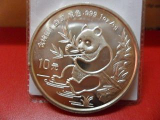 China Panda - 10 Yuan 1991 Silver Oz photo