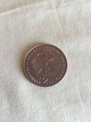 2 Bundesrepublik Deutschland Coin Vintage German Money photo