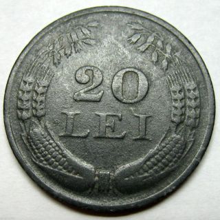 Romania 20 Lei 1942 Zinc Coin Km 62 (a2) photo