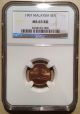 Malaysia One Sen 1967 Ngc Ms 65 Rd First Issue Singapore British Borneo (1) Asia photo 2