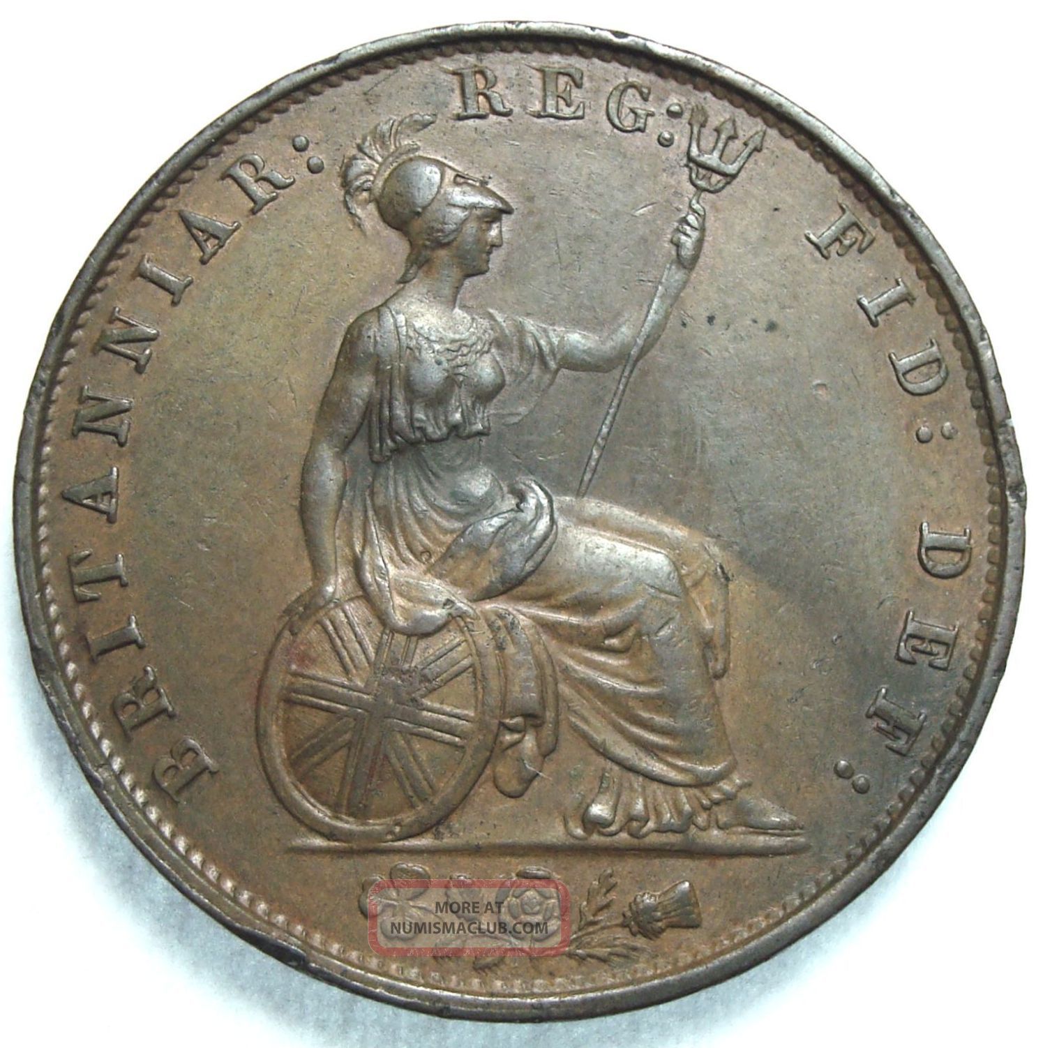 1853 Uk / Great Britain Victoria Half Penny - Close Date - Peck 1539