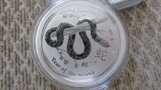 1 Oz 2013 Perth Australian Silver Lunar Year Of The Snake photo
