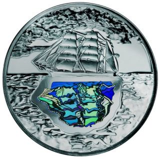 2007 Poland 10 Zl Silver Coin Joseph Conrad - Uncirculated With Hologram photo