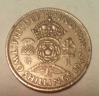 Great Britain Florin,  Two Shillings,  1947. .  14 photo