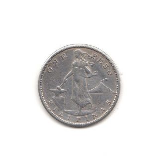 Philippines 1908 - S Silver Coin - One Peso - Filipinas - photo