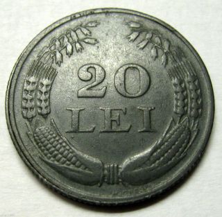 Romania 20 Lei 1942 Zinc Coin Km 62 (a3) photo