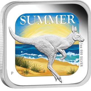 Australian Seasons - Summer 2013 1oz Silver Proof Square Coin photo