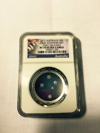 2012 Australia $5 Crux Southern Sky Early Releases Pf70 Ultra Cameo Ngc photo