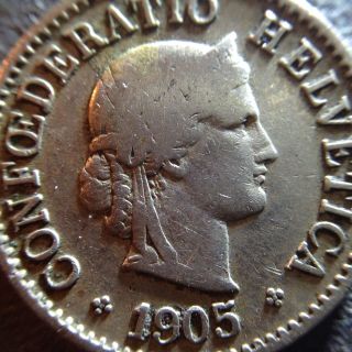 Coin,  Switzerland 5 Rappen 1905b.  Cu - Ni.  Low Mintage.  43 photo