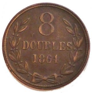 Circulated 1864 Guernesey Doubles Coin photo