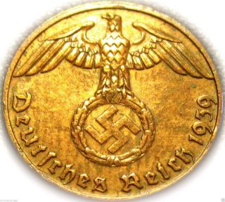 Germany - German 3rd Reich - German 1939b Reichspfennig Coin - Actual Ww2 Relic photo