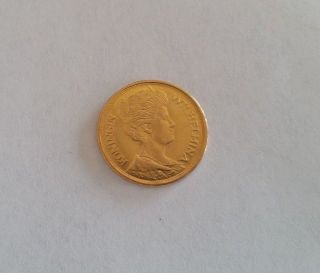 1912 Netherlands 5 Guilders Gold Coin 2.  6g Ships photo