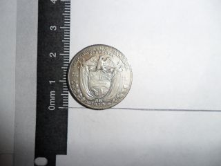 1930 1/4 Balboa Silver Coin Panama photo