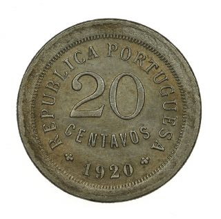Portugal 20 Centavos 1920 About Unc Scarce photo