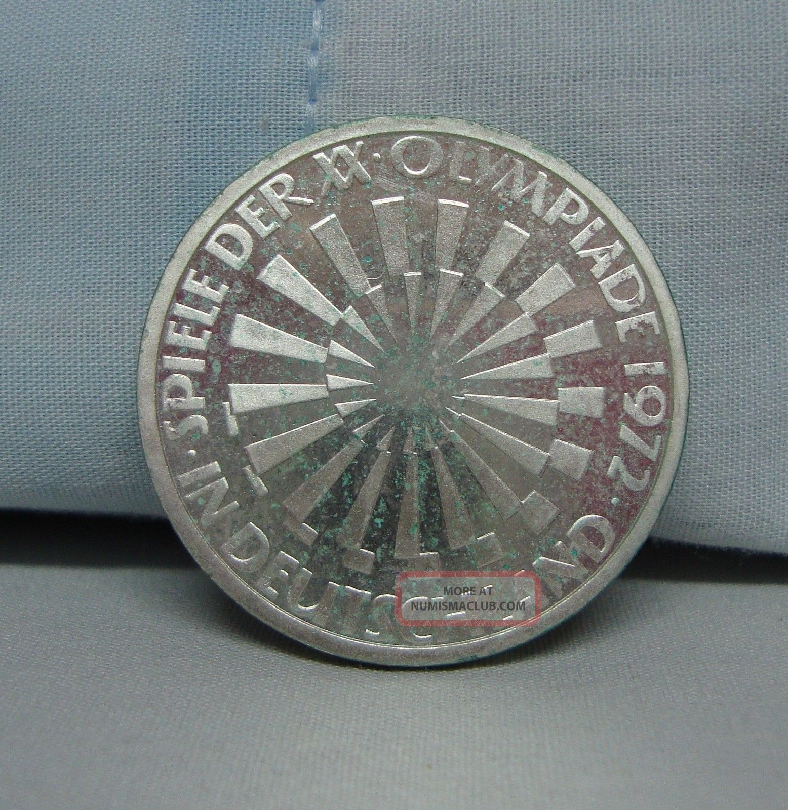 1972 West Germany 10 Mark Silver Coin Munich Olympics German Deutschemark