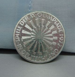 1972 West Germany 10 Mark Silver Coin Munich Olympics German Deutschemark photo