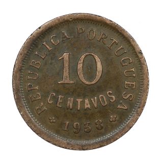 Portugal 10 Centavos 1938 Vf Scarce photo