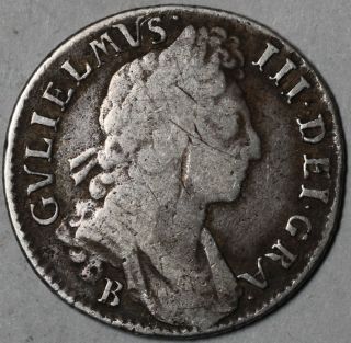 1697 - B William Iii Bristol Silver Shilling (colonial Money) Great Britain photo