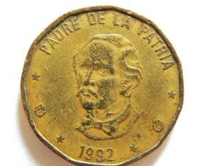 1992 Dominican Republic One (1) Peso Coin photo