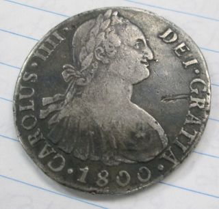 1800 Dei Gratia Carolus Iiii Silver Coin photo