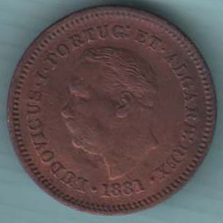 Portuguese India Goa - 1881 - Oitavo - Tanga - Rare Coin K - 52 photo