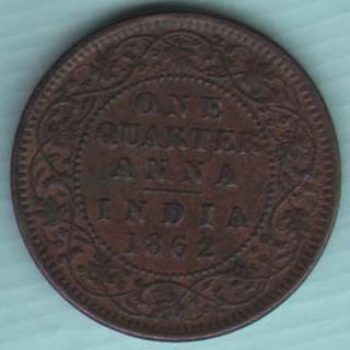 British India - 1962 - One Quarter Anna - Vict.  Queen - Rare Coin K - 29 photo