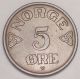 1952 Norway Norwegian 5 Ore Crowned Monogram Coin Vf Europe photo 1