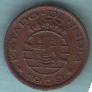 Portuguese India Goa - 1959 - 10 Centavos - Rare Coin K - 10 photo