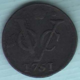 Netherlands - 1751 - East Indies - Voc - Duit - Rare Coin - K - 9 photo